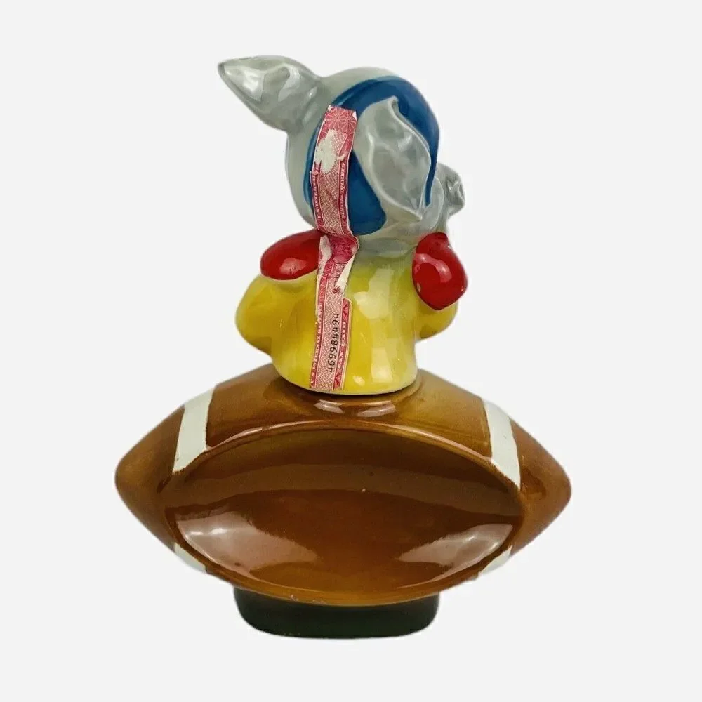 Vintage 1970s Jim Beam Democrat Donkey Football Ceramic Decanter Political Empty
